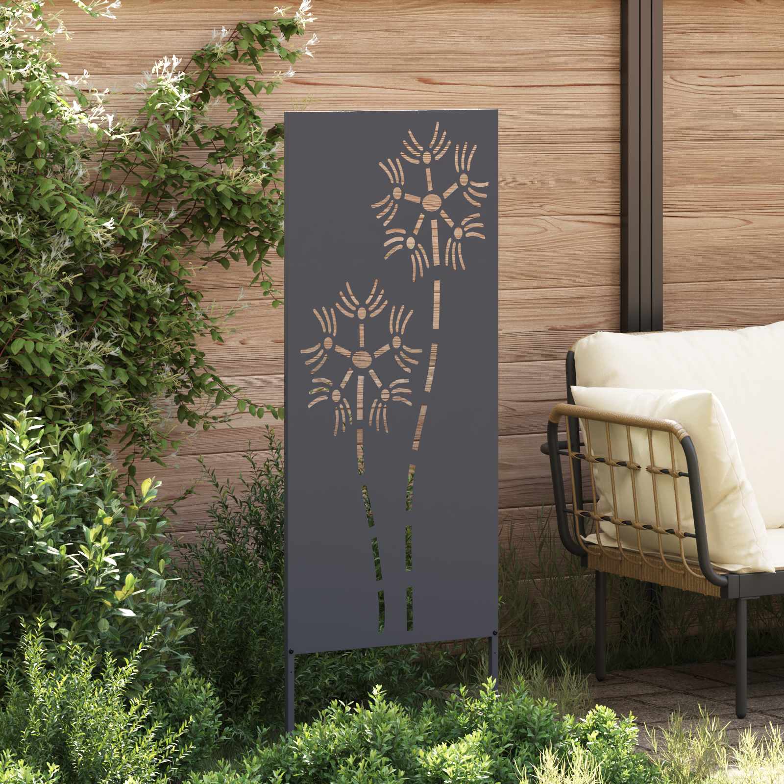 vidaXL Garden Privacy Screen Anthracite 50 x 140 cm Cold-rolled steel 3