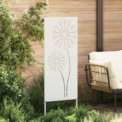 vidaXL Garden Privacy Screen White 50 x 140 cm Cold-rolled steel 3