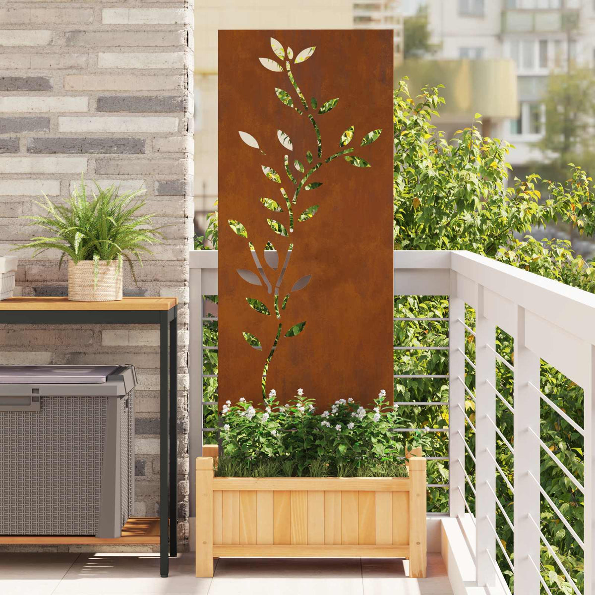 Garden Privacy Screen Rusty Weathering Steel
