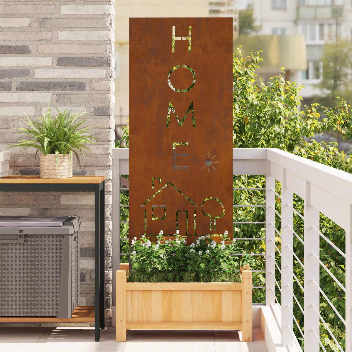Garden Privacy Screen Rusty Weathering Steel