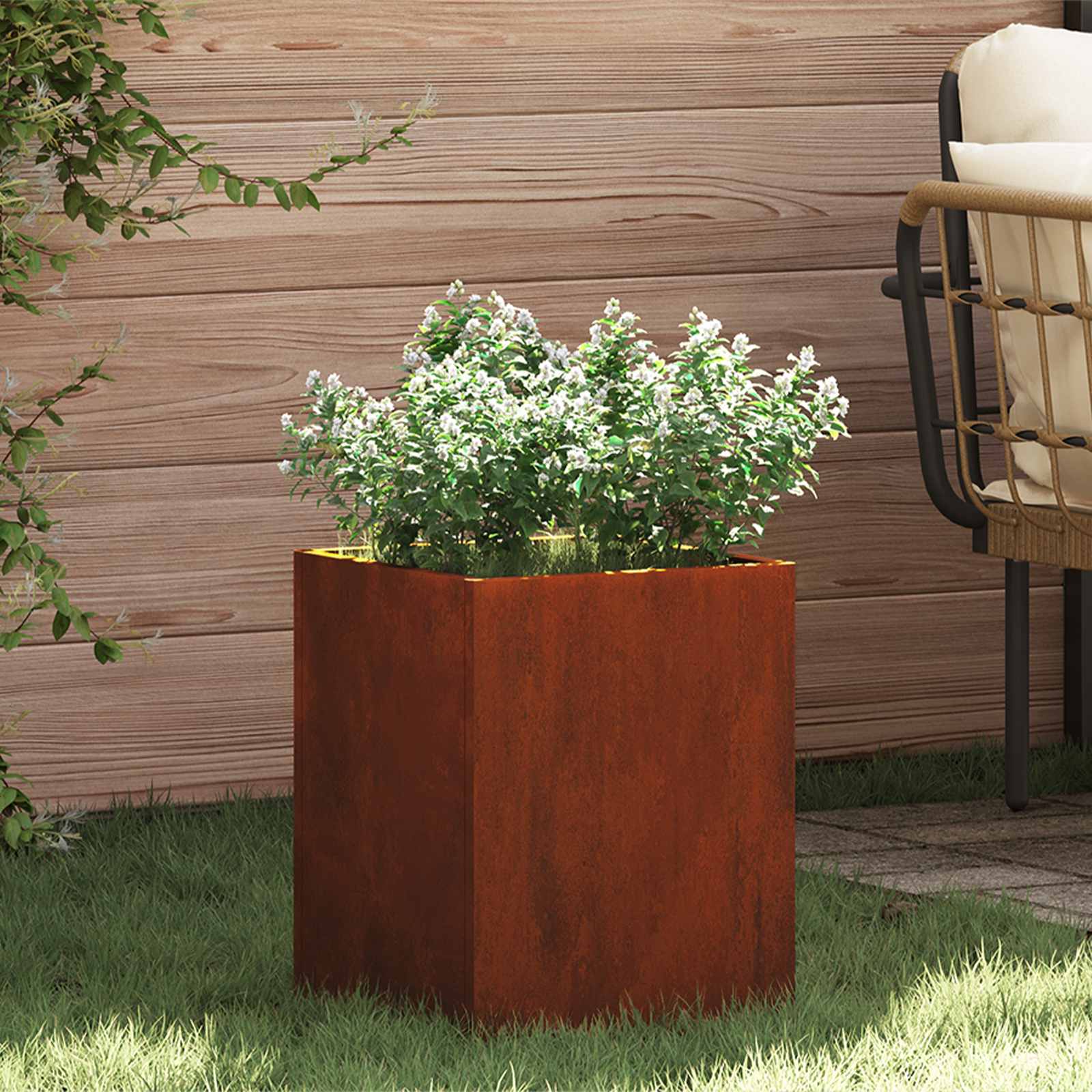 vidaXL Garden Planter Rusty 32 x 32 x 40 cm Weathering Steel 1