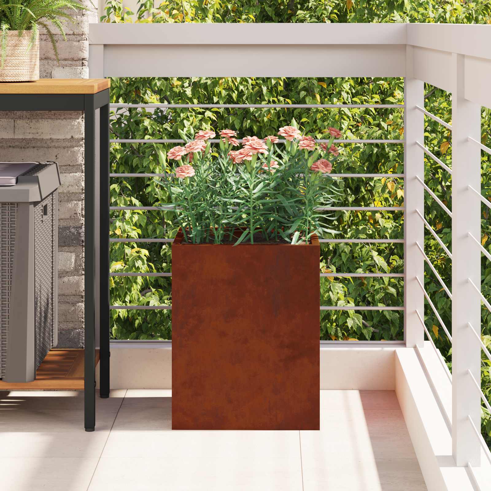 vidaXL Garden Planter Rusty 32 x 32 x 40 cm Weathering Steel 4