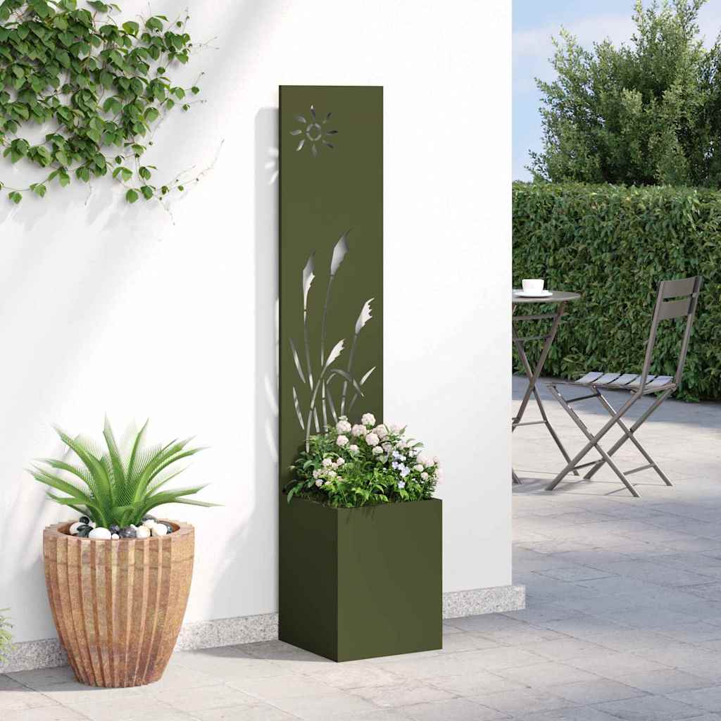 vidaXL Garden Privacy Screen Fretwork Olive green 32 x 32 x 150 cm 4