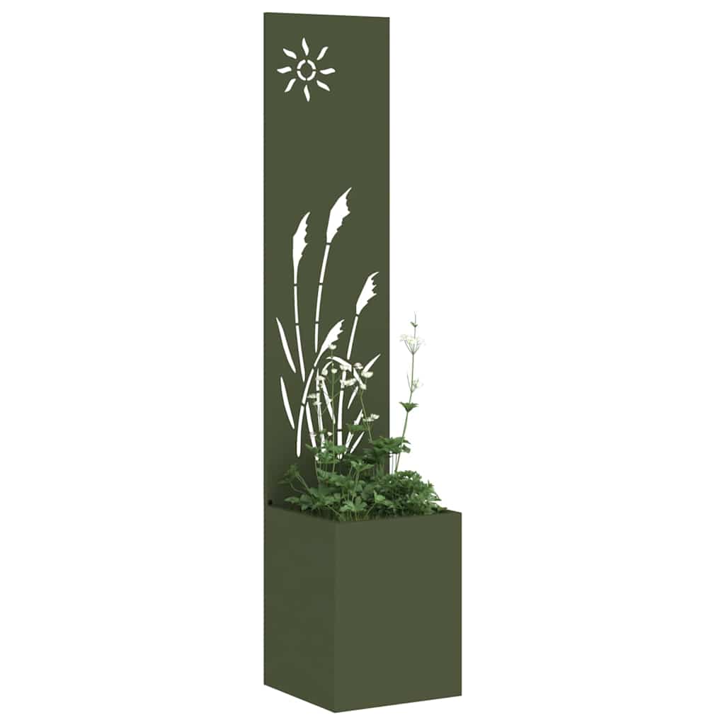Garden Privacy Screen Fretwork Olive Green