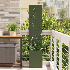 vidaXL Garden Privacy Screen Floral Olive green 32 x 32 x 150 cm 1