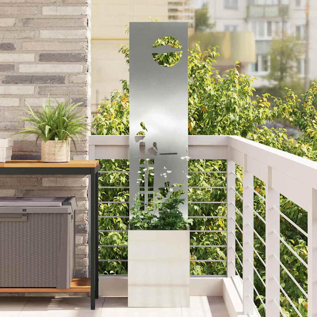 vidaXL Garden Privacy Screen Silver 32 x 32 x 150 cm Galvanised steel 1