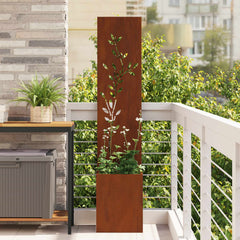vidaXL Garden Privacy Screen Rusty 32 x 32 x 150 cm Weathering steel 1