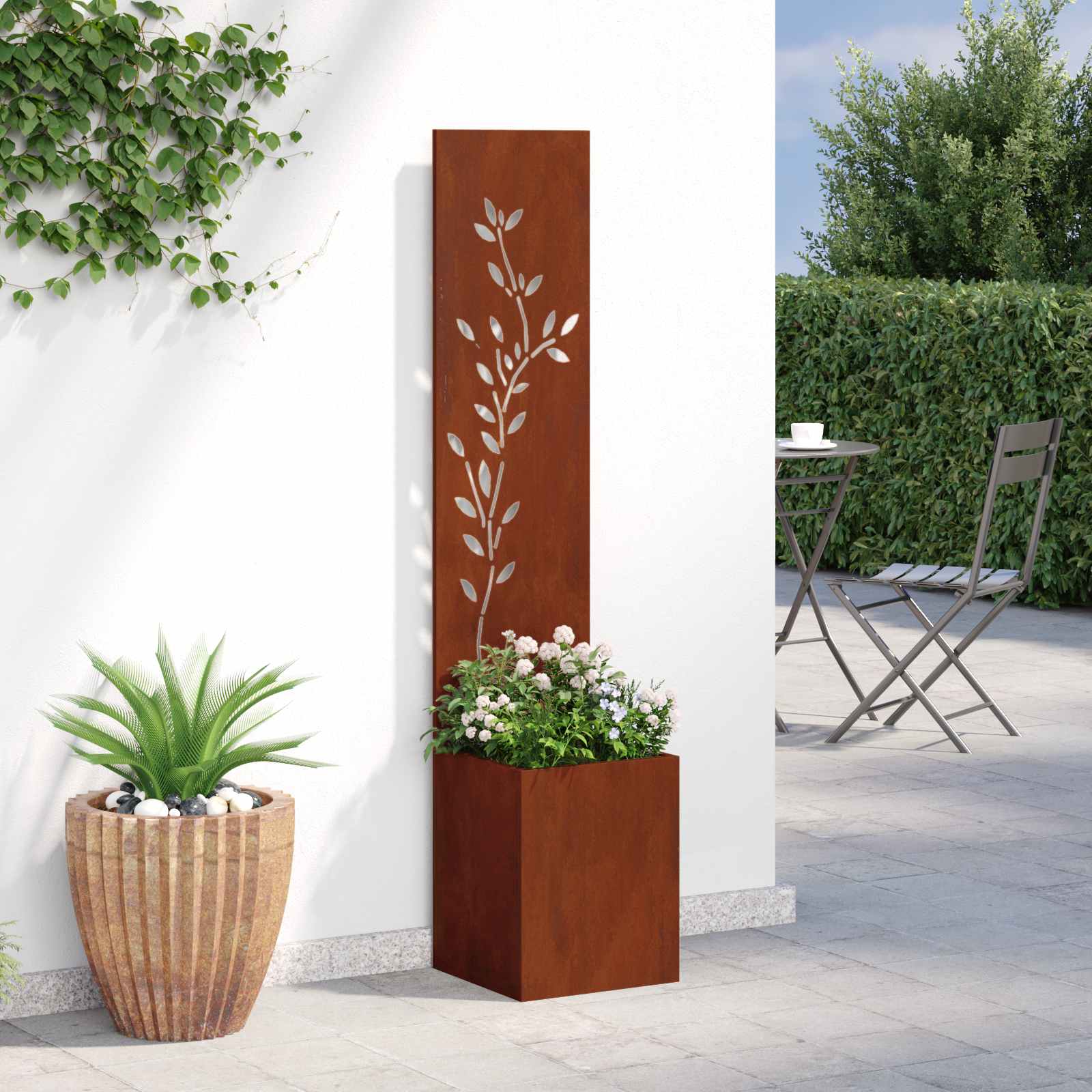 vidaXL Garden Privacy Screen Rusty 32 x 32 x 150 cm Weathering steel 4