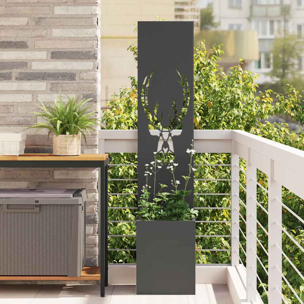vidaXL Garden Privacy Screen Black 32 x 32 x 150 cm Cold-rolled steel 1