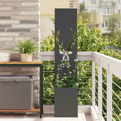 vidaXL Garden Privacy Screen Black 32 x 32 x 150 cm Cold-rolled steel 1