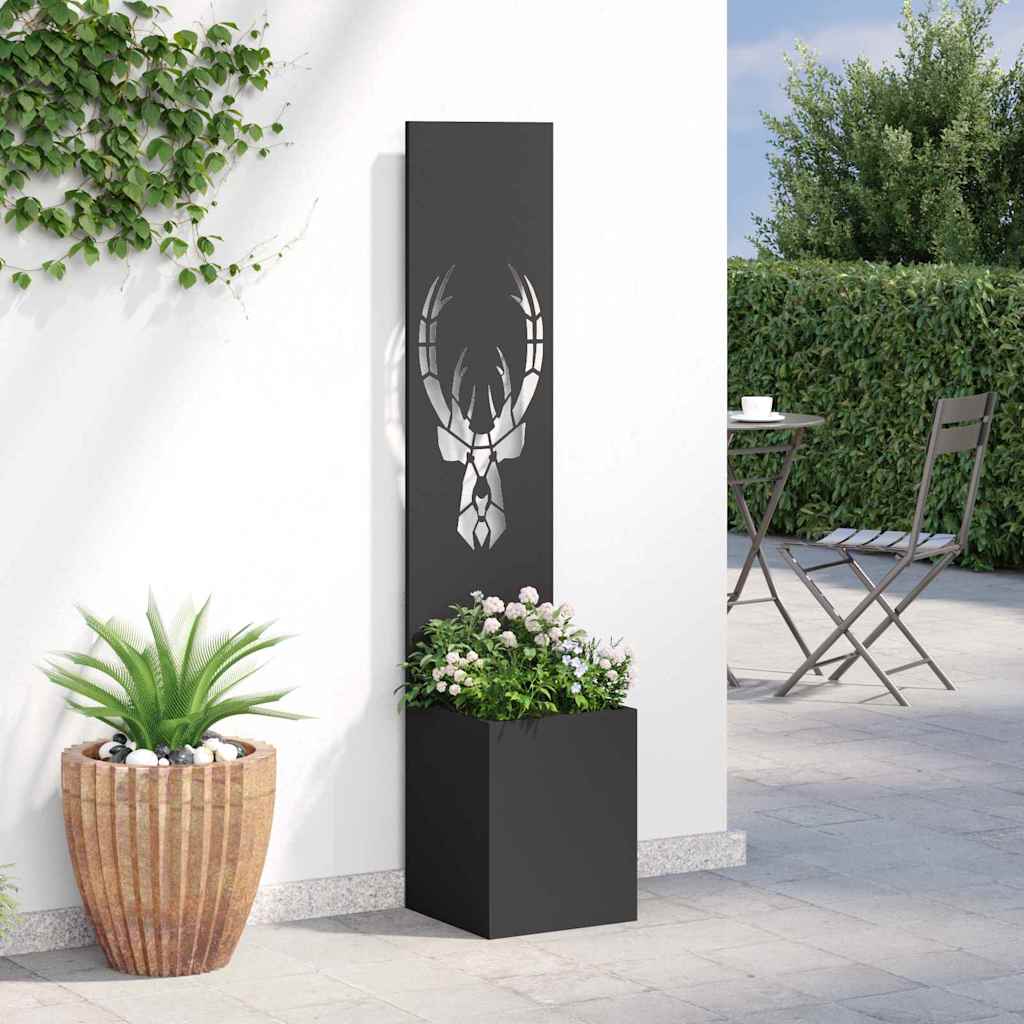 vidaXL Garden Privacy Screen Black 32 x 32 x 150 cm Cold-rolled steel 4