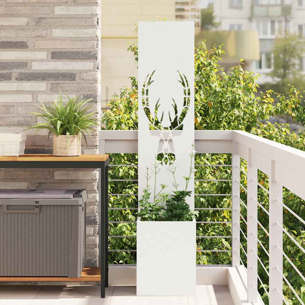 vidaXL Garden Privacy Screen White 32 x 32 x 150 cm Cold-rolled steel 1