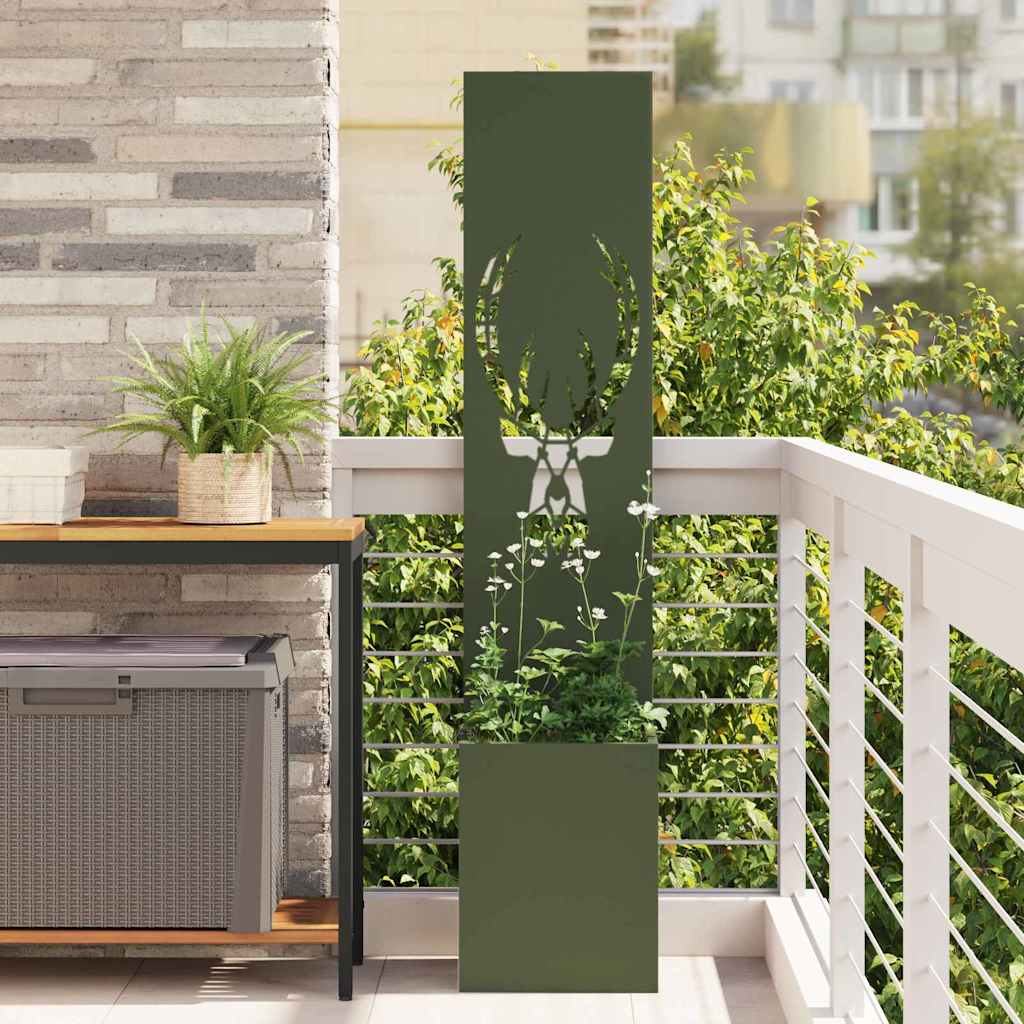 vidaXL Garden Privacy Screen Animal Print Olive green 32 x 32 x 150 cm 1