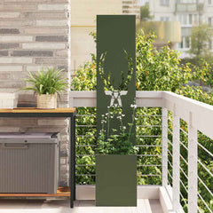 vidaXL Garden Privacy Screen Animal Print Olive green 32 x 32 x 150 cm 1