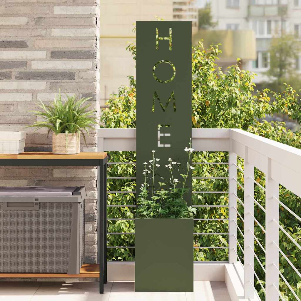 vidaXL Garden Privacy Screen Fretwork Olive green 32 x 32 x 150 cm 1