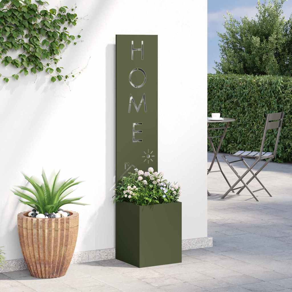 vidaXL Garden Privacy Screen Fretwork Olive green 32 x 32 x 150 cm 4