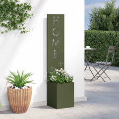 vidaXL Garden Privacy Screen Fretwork Olive green 32 x 32 x 150 cm 4