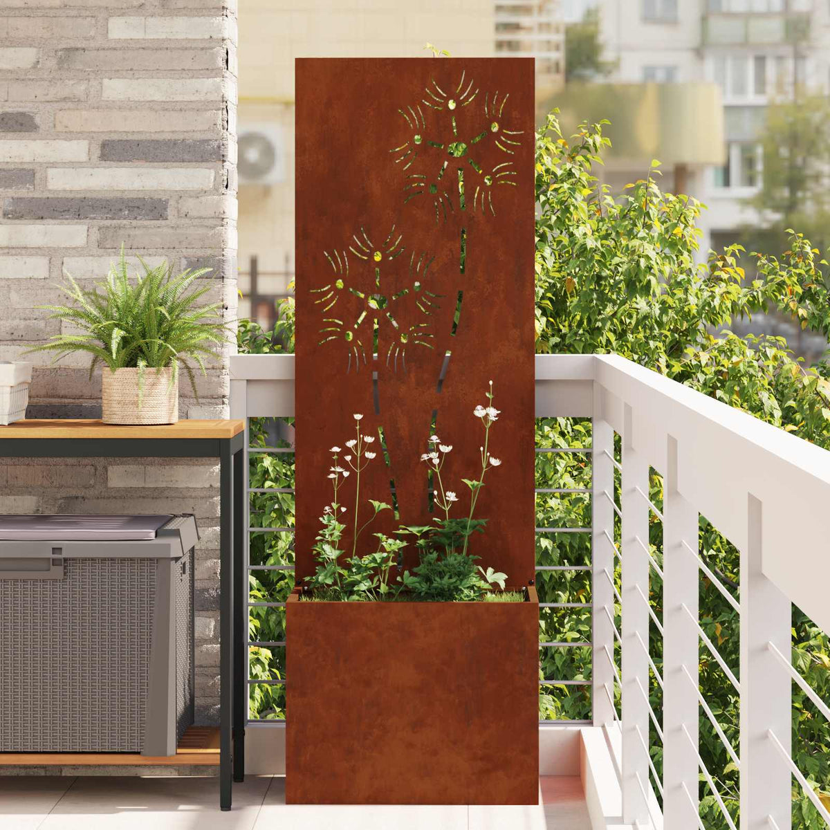 Garden Privacy Screen Rusty Weathering Steel
