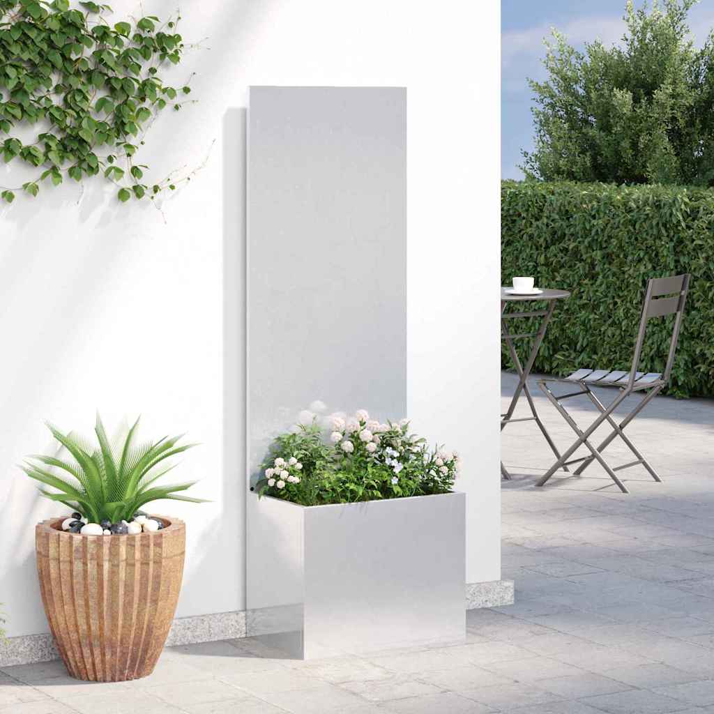 Garden Privacy Screen Sliver 50 x 32 x 150 cm Stainless Steel Blank