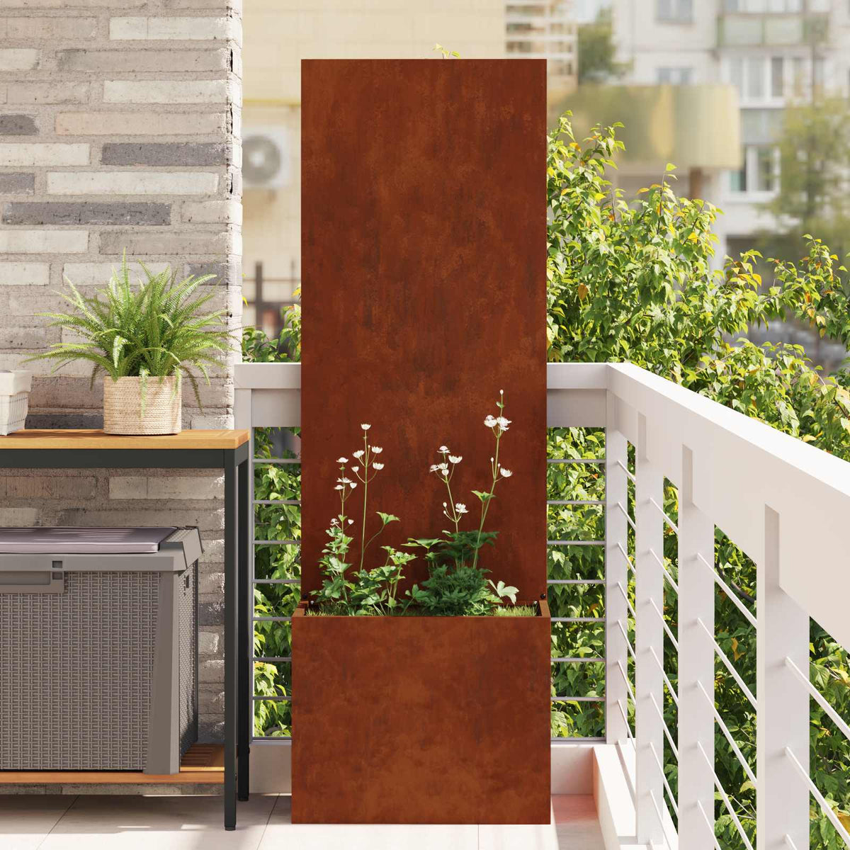 Garden Privacy Screen Rusty Weathering Steel