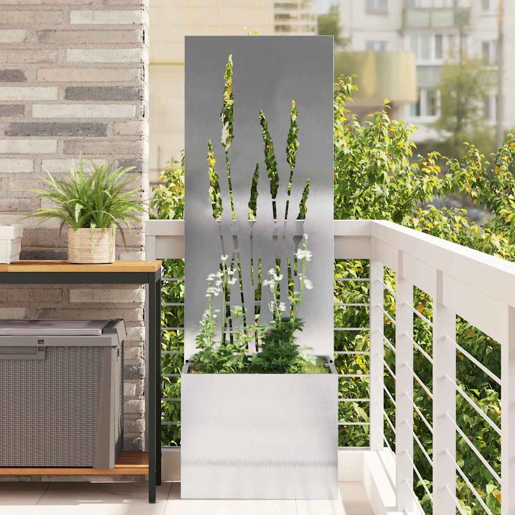 Garden Privacy Screen Sliver 50 x 32 x 150 cm Stainless Steel Wheat