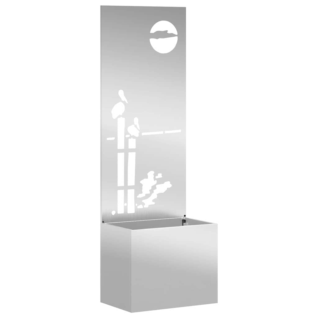 vidaXL Garden Privacy Screen Silver 50 x 32 x 150 cm Galvanised steel 2