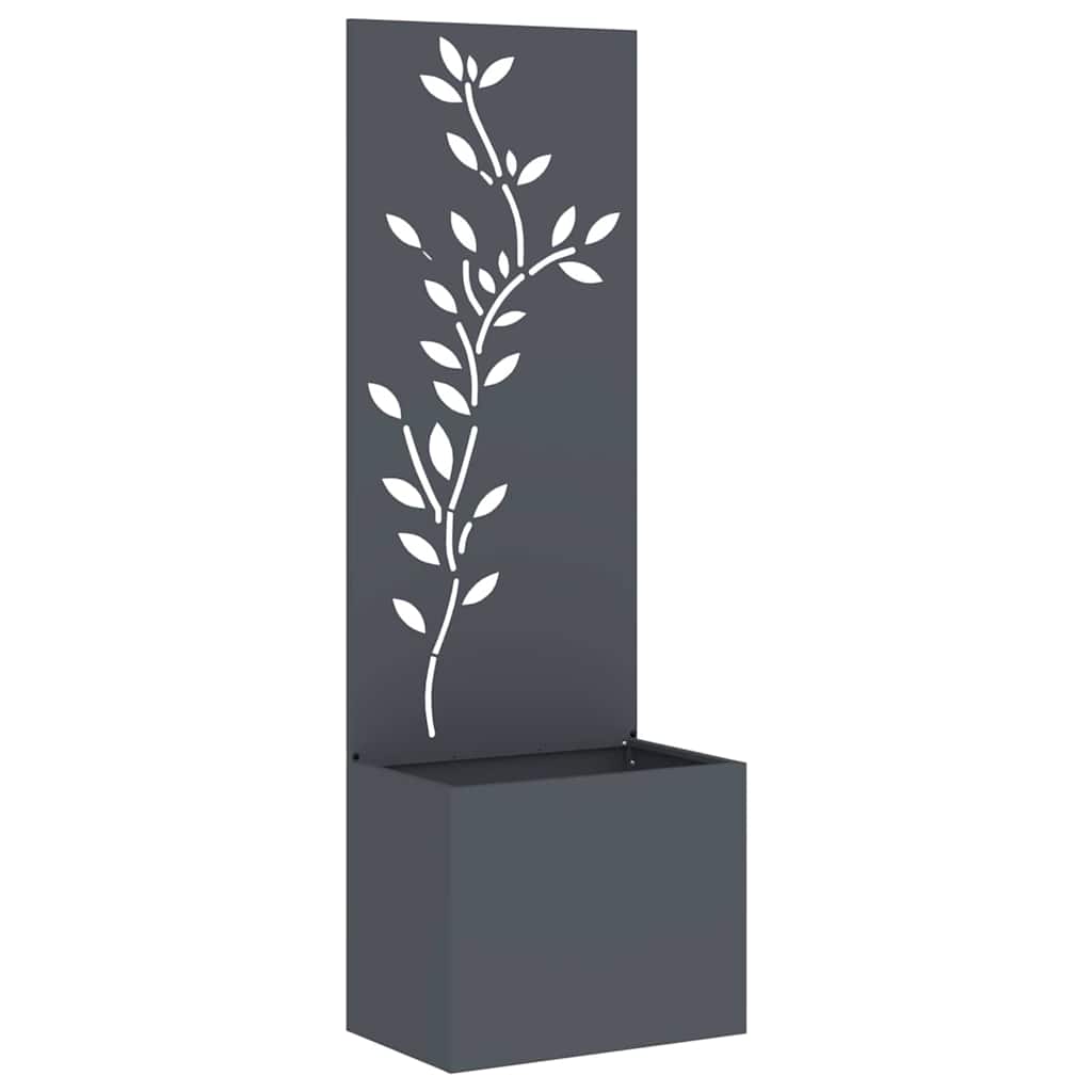 Garden Privacy Screen Fretwork 50 x 32 x 150 cm Anthracite Leaf