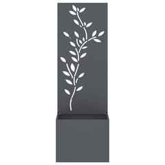 Garden Privacy Screen Fretwork 50 x 32 x 150 cm Anthracite Leaf