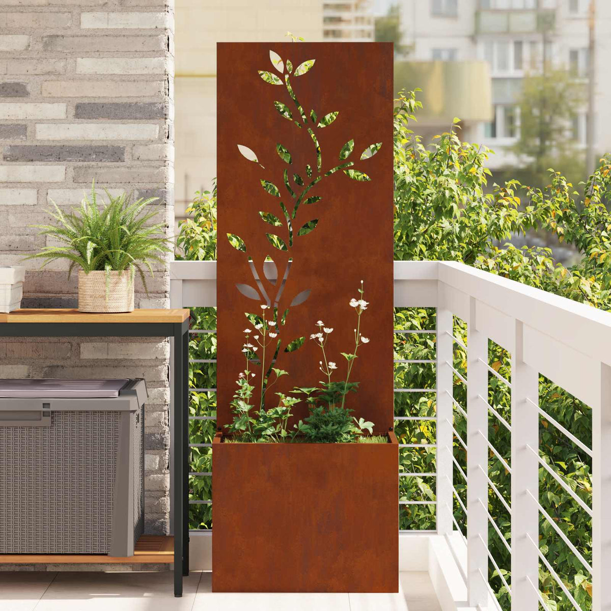 Garden Privacy Screen Rusty Weathering Steel