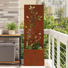 Garden Privacy Screen Rusty Weathering Steel