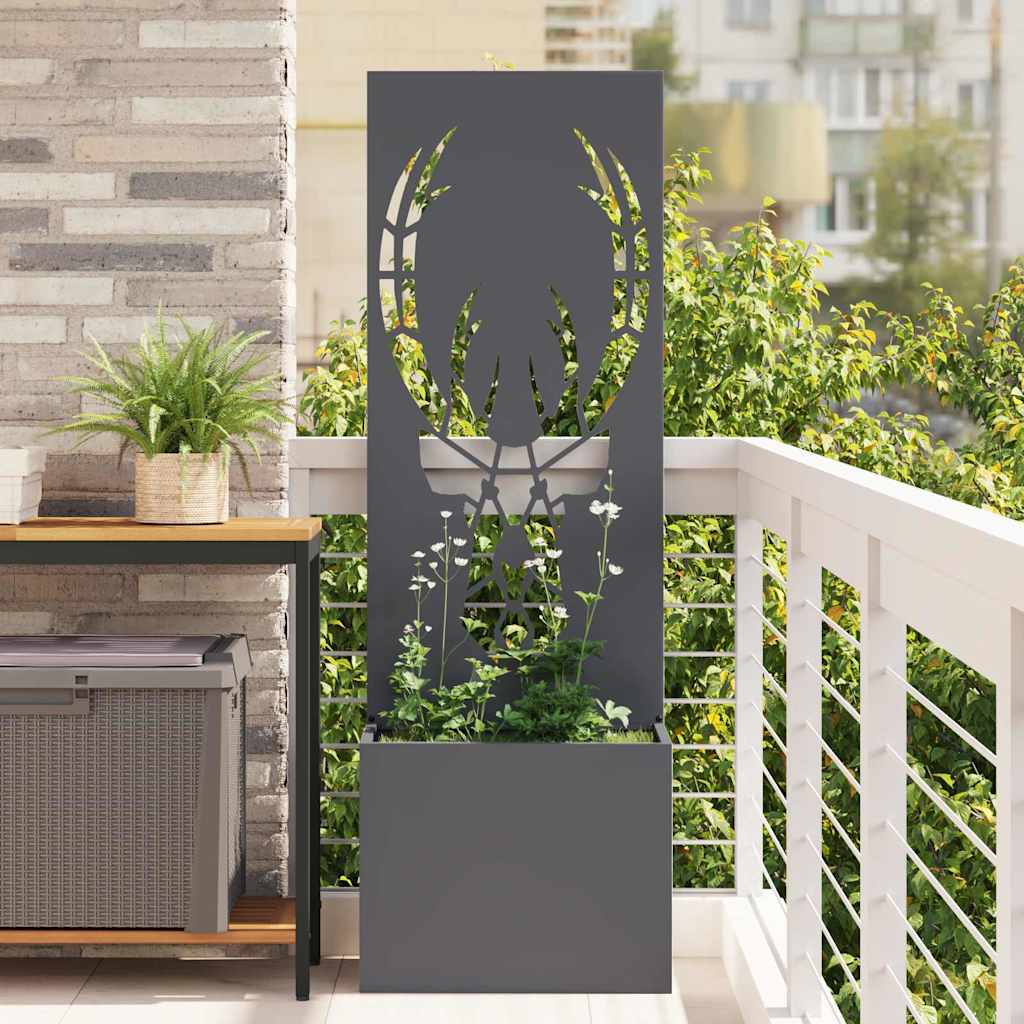 Garden Privacy Screen Fretwork 50 x 32 x 150 cm Anthracite Reindeer