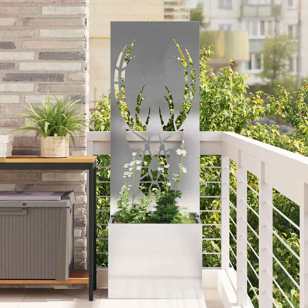 Garden Privacy Screen Sliver 50 x 32 x 150 cm Stainless Steel Reindeer
