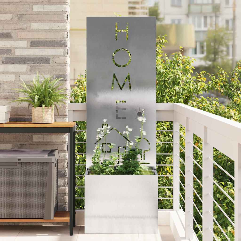 Garden Privacy Screen Sliver 50 x 32 x 150 cm Stainless Steel Home