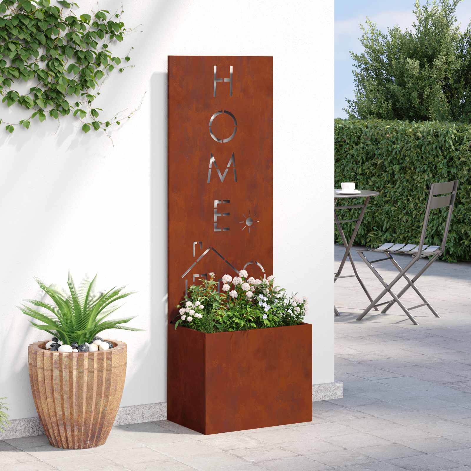 vidaXL Garden Privacy Screen Rusty 50 x 32 x 150 cm Weathering steel 4