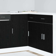 vidaXL Kitchen Corner Base Cabinet Black oak 86 x 46 x 81.5 cm 1