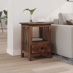 vidaXL Bedside Table Brown 30 x 30 x 47 cm Solid Reclaim Wood 3