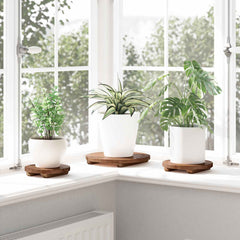 vidaXL Plant Stool 3 pcs Natural 29 x 29 x 3.5 cm Mahogany Wood 3