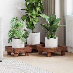 vidaXL Plant Stand 3 pcs Brown 35 x 35 x 12 cm Mahogany Wood 1