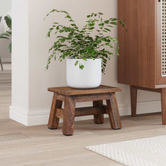 vidaXL Stool Natural 30 x 20 x 20 cm Mahogany Wood 3