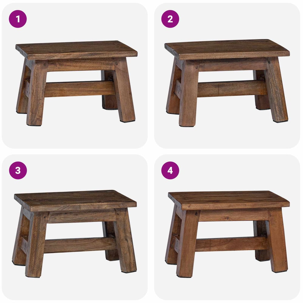 vidaXL Stool Natural 30 x 20 x 20 cm Mahogany Wood 4