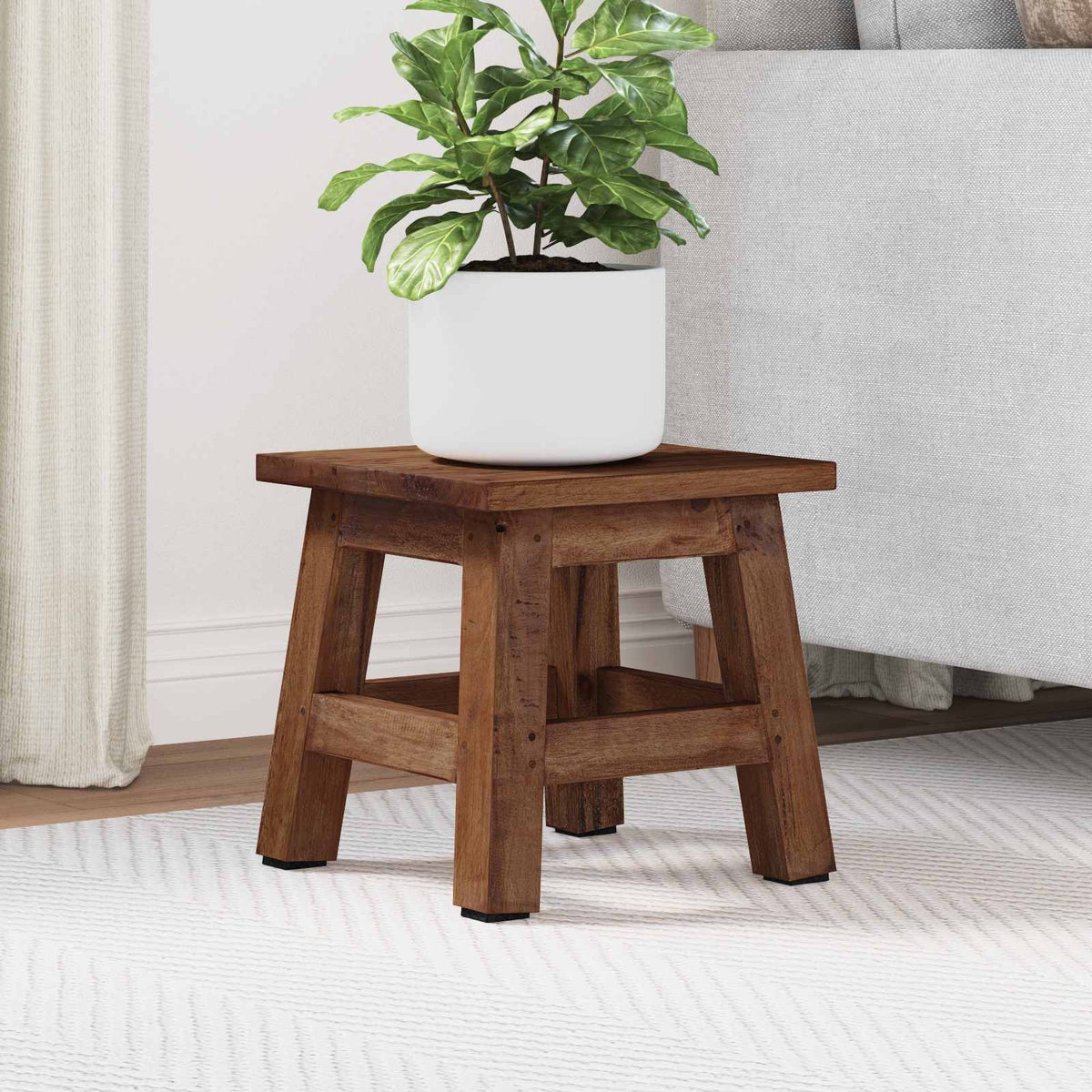 vidaXL Stool Natural 26 x 26 x 26 cm Mahogany Wood 1