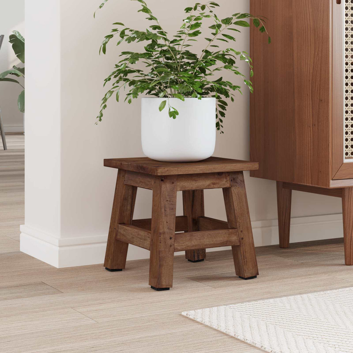 vidaXL Stool Natural 26 x 26 x 26 cm Mahogany Wood 3