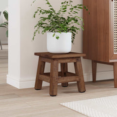 vidaXL Stool Natural 26 x 26 x 26 cm Mahogany Wood 3
