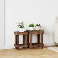 vidaXL Plant Stand 2 pcs Brown 70 x 11 x 27 cm Mahogany Wood 1