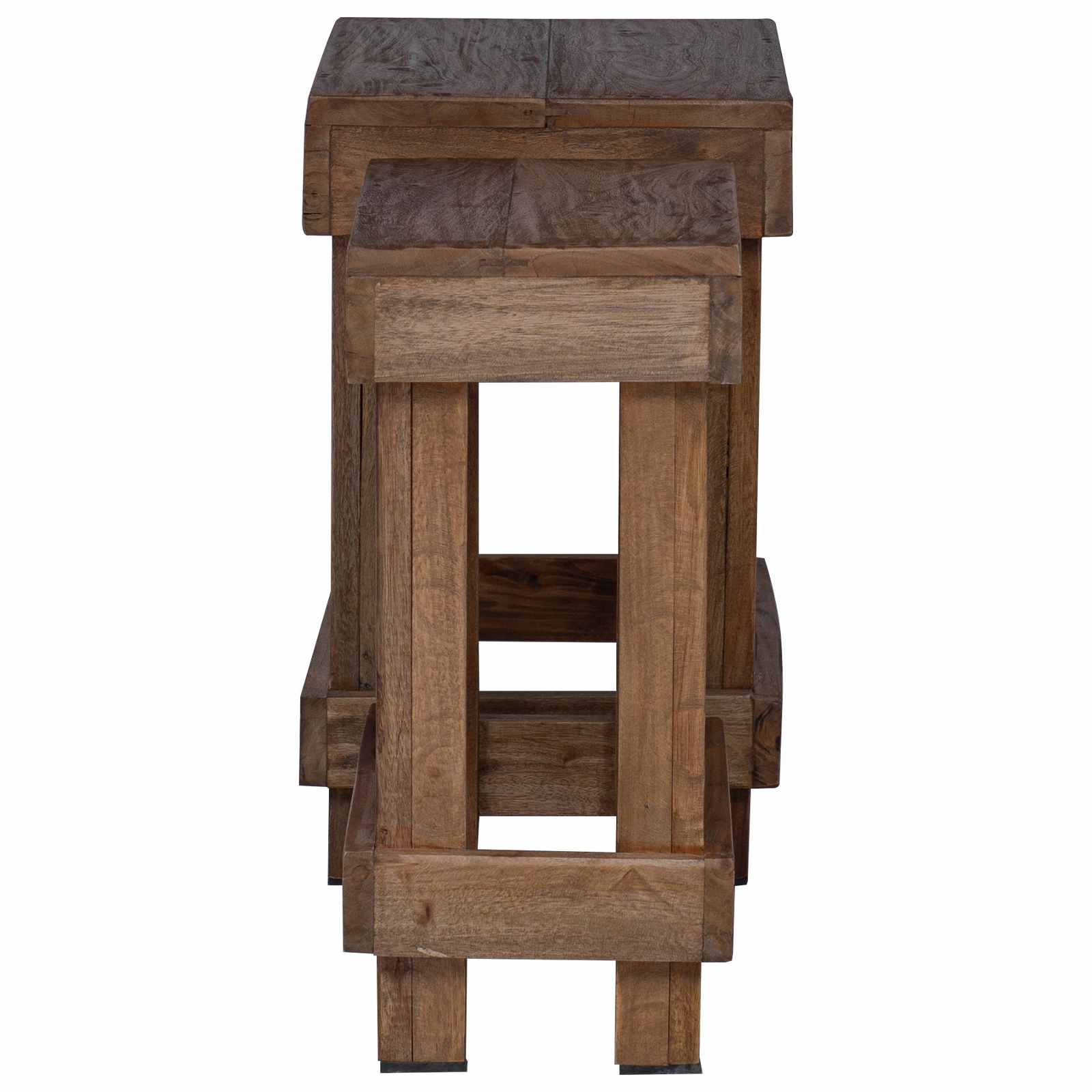 vidaXL Plant Stand 2 pcs Brown 70 x 11 x 27 cm Mahogany Wood 6