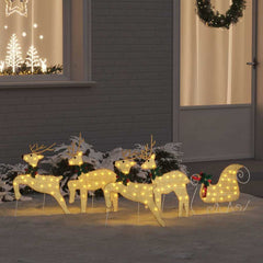 vidaXL LED Reindeers 5 pcs Gold 43 x 18 x 66 cm Fabric 1