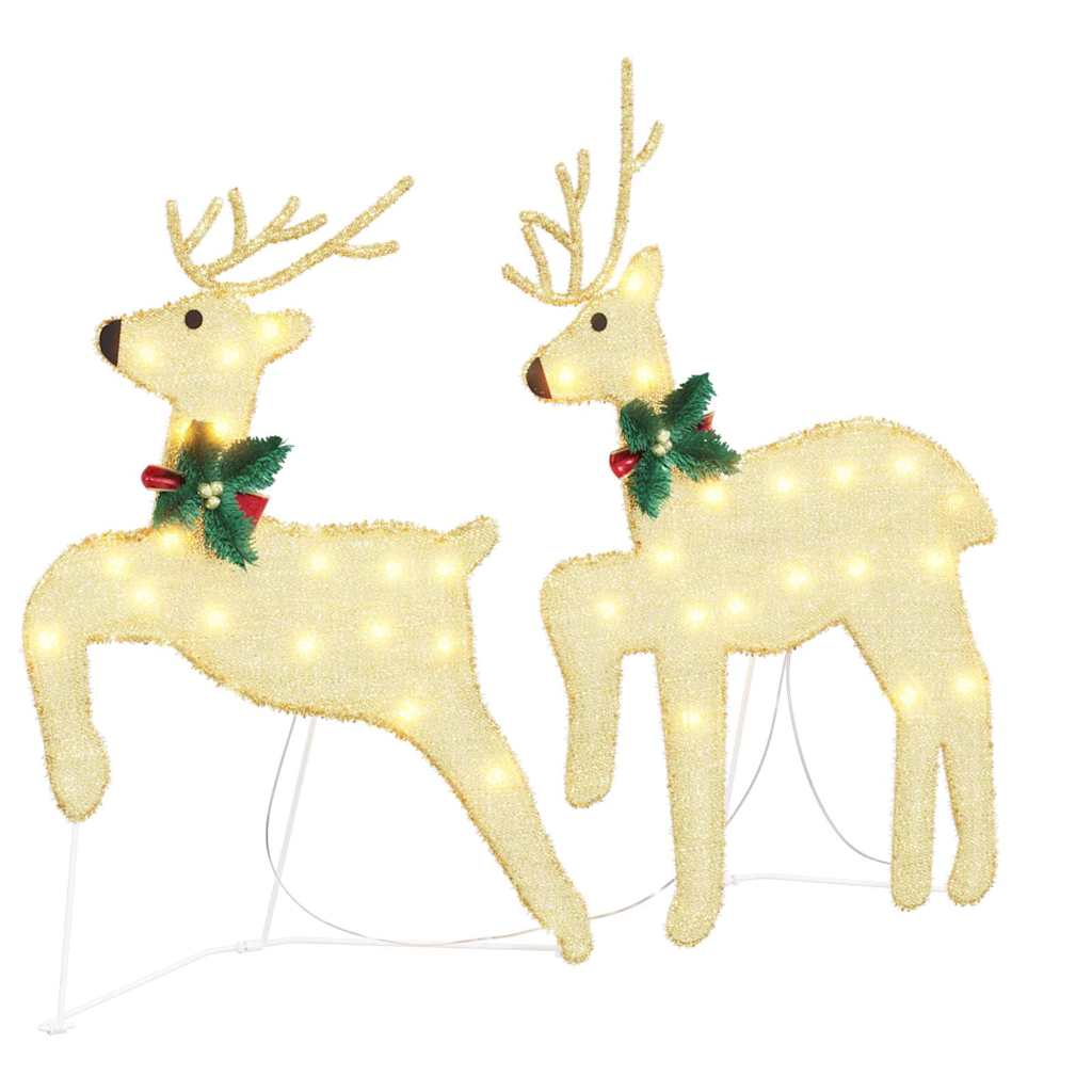 vidaXL LED Reindeers 5 pcs Gold 43 x 18 x 66 cm Fabric 4