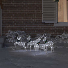 vidaXL LED Reindeers 4 pcs White 45 x 19 x 65 cm Fabric 3
