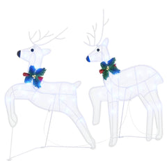 vidaXL LED Reindeers 4 pcs White 45 x 19 x 65 cm Fabric 4