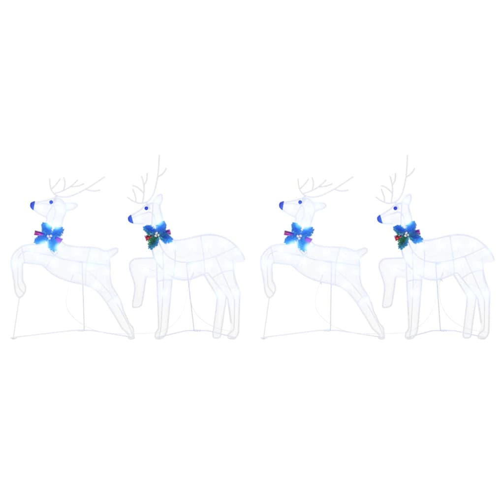 vidaXL LED Reindeers 4 pcs White 45 x 19 x 65 cm Fabric 6